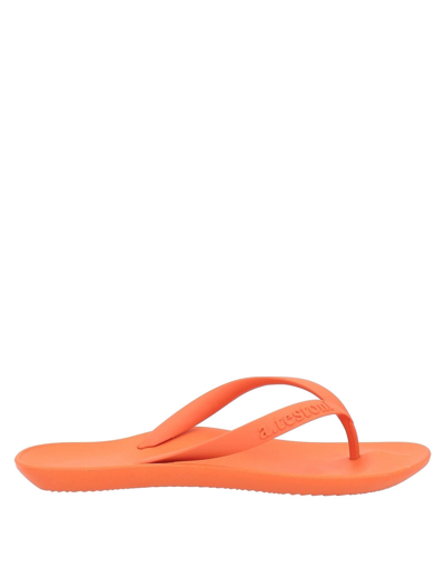 A.testoni Toe Strap Sandals In Orange