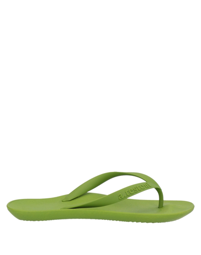 A.testoni Toe Strap Sandals In Green
