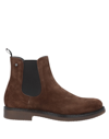 POLLINI POLLINI MAN ANKLE BOOTS BROWN SIZE 9 SOFT LEATHER