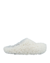 Marni Womens Natural White Sabot Round-roe Shearling Mules 7 In White
