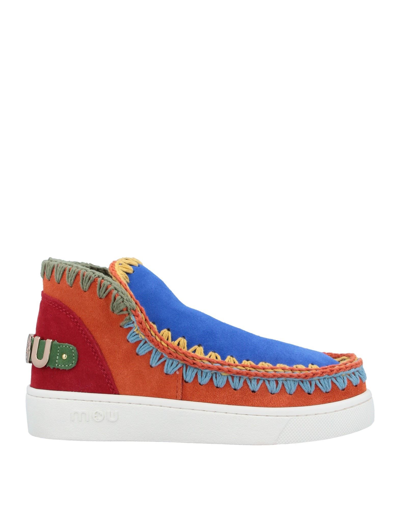 Mou Sneaker Low Heels Ankle Boots In Multicolor Suede