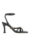 Ilio Smeraldo Toe Strap Sandals In Black