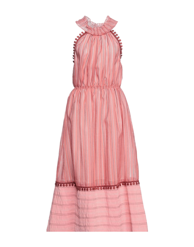Lug Von Siga Midi Dresses In Salmon Pink