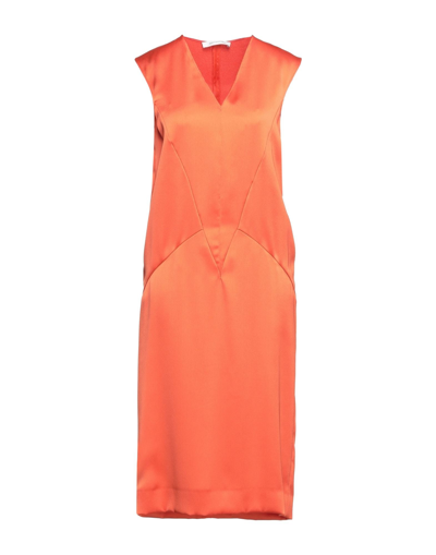 Cedric Charlier Midi Dresses In Orange