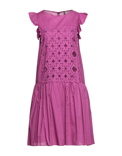 Manila Grace Midi Dresses In Purple
