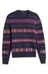 Rag & Bone Wesley Fair Isle Wool Crewneck Sweater In Navy Multi
