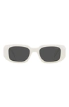 Prada Womens White Pr 17ws Rectangular-frame Acetate Sunglasses In Talc/ Dark Grey