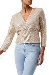 FRENCH CONNECTION SEQUIN SURPLICE TOP