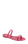 Stuart Weitzman Sawyer Jelly Slide Flat Sandals In Lipstick Red