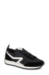 Rag & Bone Retro Runner Suede And Leather-trimmed Recycled Shell Sneakers In Black