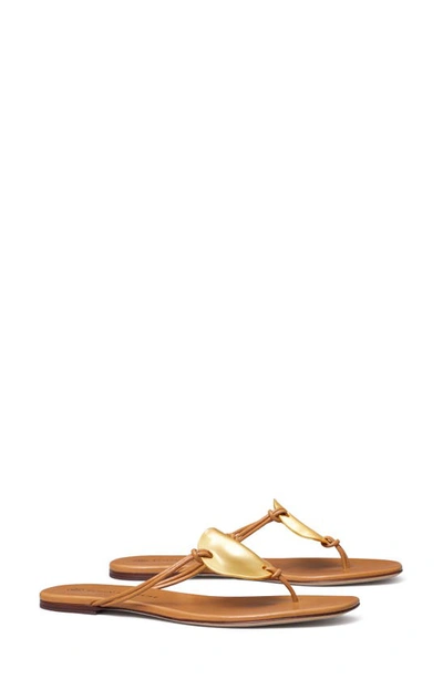 Tory Burch Patos Leather Sandal In Brown
