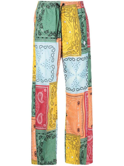 Marcelo Burlon County Of Milan Bandana-print Straight-leg Trousers In Multicolor