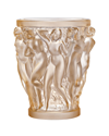 Lalique Bacchantes Small Gold-luster Vase In Gold Luster