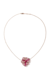 AS29 BLOOM 18K ROSE GOLD SAPPHIRE LARGE FLOWER NECKLACE