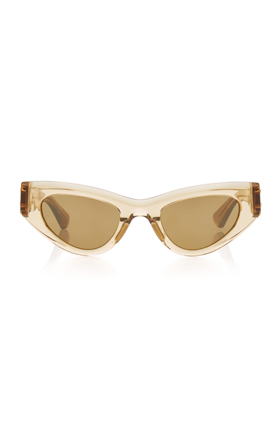 Bottega Veneta Women's Cat-eye Acetate Sunglasses In Green,gold
