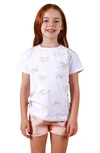 Tiny Tribe Kids' Sunny Elements Stretch Cotton T-shirt In White