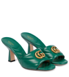 Gucci Women's Gg Marmont Matelassé Mules In Emerald