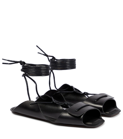Lemaire Tie-fastening Open-toe Sandals In Black