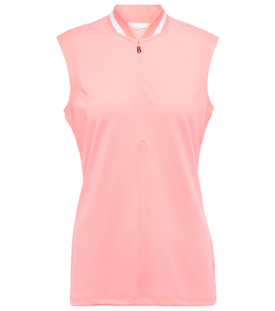 Bogner Eva Striped Piqué Golf Top In Pink