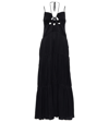 Simkhai Lina Cutout Tiered Crinkled-twill Maxi Dress In Black