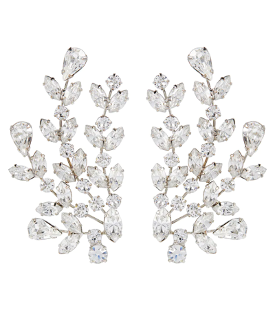 Jennifer Behr Silver-plated Louisette Crystal And Pearl Earrings