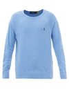 Polo Ralph Lauren Logo-embroidered Cotton-jersey Sweatshirt In Blue