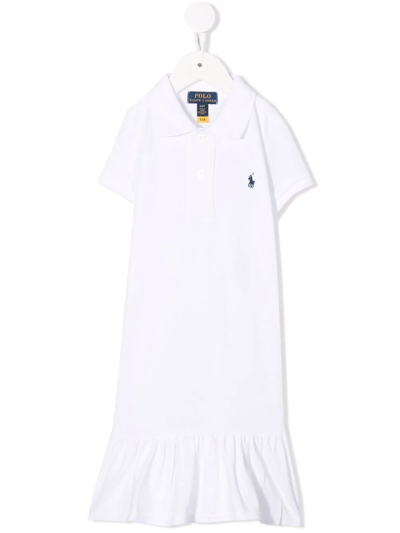 Ralph Lauren Kids' Polo Pony Polo Shirt Dress In White