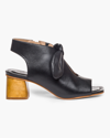 Bernardo Lizzie Leather Knot Zip Sandals In Black Glove Leather