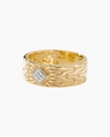 John Hardy 18k Yellow Gold Classic Chain Diamond Patterned Band In Gold