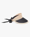 Eugenia Kim Ricky Grosgrain-trimmed Hemp Visor In Natural/black