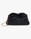 Mansur Gavriel Mini Leather Cloud Clutch-on-chain In Black/flamma