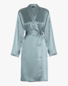 La Perla Women's Short Silk Robe In Blue