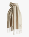 Max Mara Dalia Logo Cashmere Scarf In 003 Beige