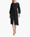 Sachin & Babi Annie Blouson-sleeve Midi Crepe Dress In Black
