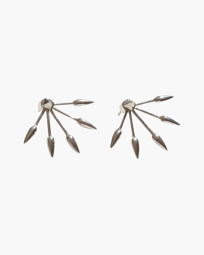 Pamela Love Five Spike Earrings In Silver