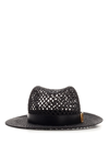 Valentino Black Vlogo Signature Fedora Hat In Black