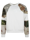 DOLCE & GABBANA LOGO PATCHED PANELED RIB SWEATER