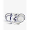 ROYAL DOULTON ROYAL DOULTON PACIFIC MIXED-PRINT PORCELAIN TABLEWARE SET OF 16