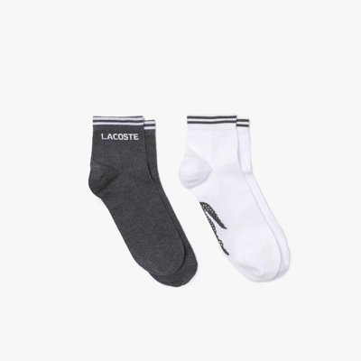 Lacoste Unisex Sport Low-cut Cotton Sock Two-pack - 12.5 - 15 In Grey