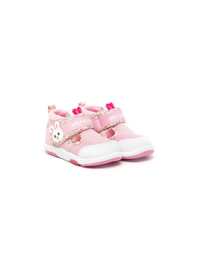 Miki House Babies' Bunny Patch-detail Sneakers In Pink
