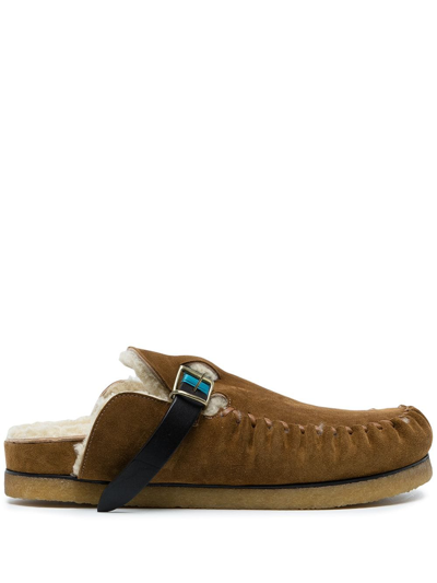 Nick Fouquet Buckle-fastened Suede Sandals In Brown