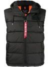 ALPHA INDUSTRIES LOGO-PATCH PADDED GILET