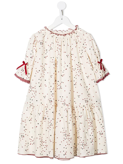 Amiki Kids' Giselle Star-print Nightgown In White