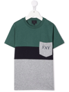 FAY COLOUR-BLOCK COTTON T-SHIRT