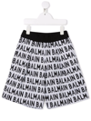 Balmain Black All Over Branded Bermuda Shorts In White