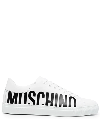 Moschino Logo Print Low-top Sneakers In White