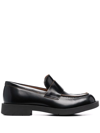 Camperlab Square-toe Leather Loafers In Black
