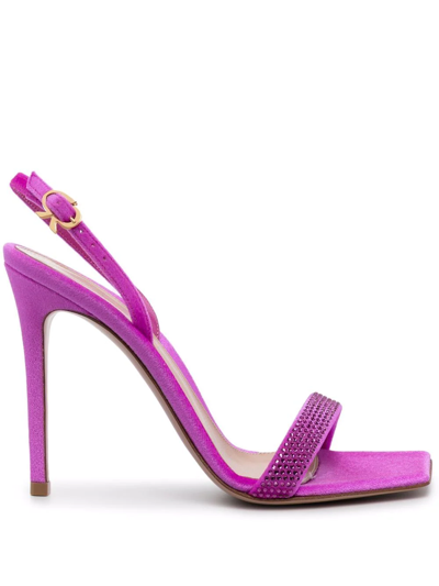 Gianvito Rossi Rhinestone Leather Sandals In Pink