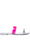 Giuseppe Zanotti Crystal-embellished Flat Toe-ring Sandals In Silver