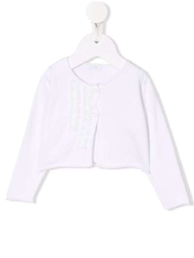 Il Gufo Babies' Rolled-trim Button-up Cardigan In White